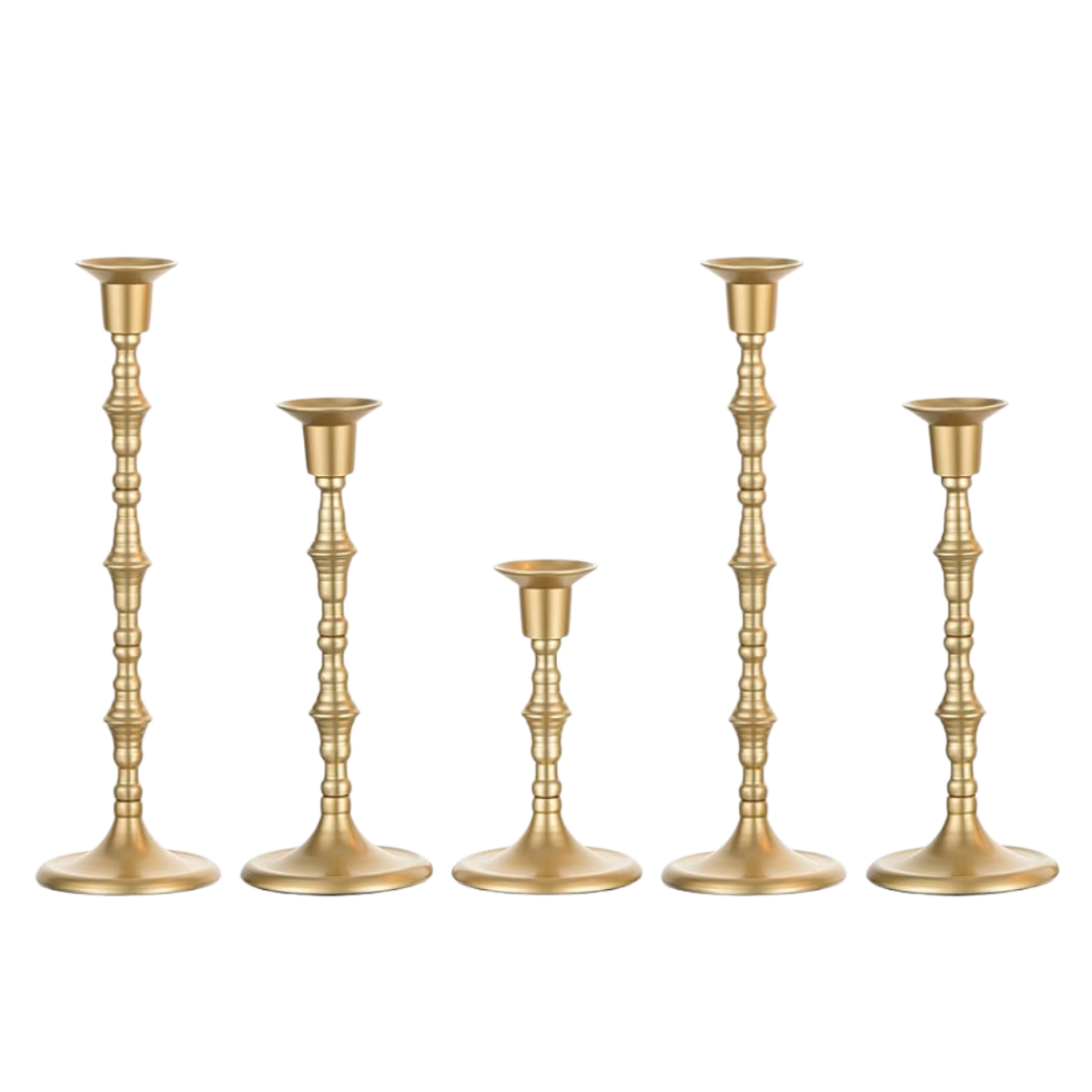 Gold Geo Candlestick - Set of 5