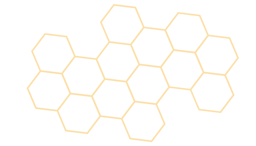 Illustration of a honeycomb pattern with interconnected hexagons.