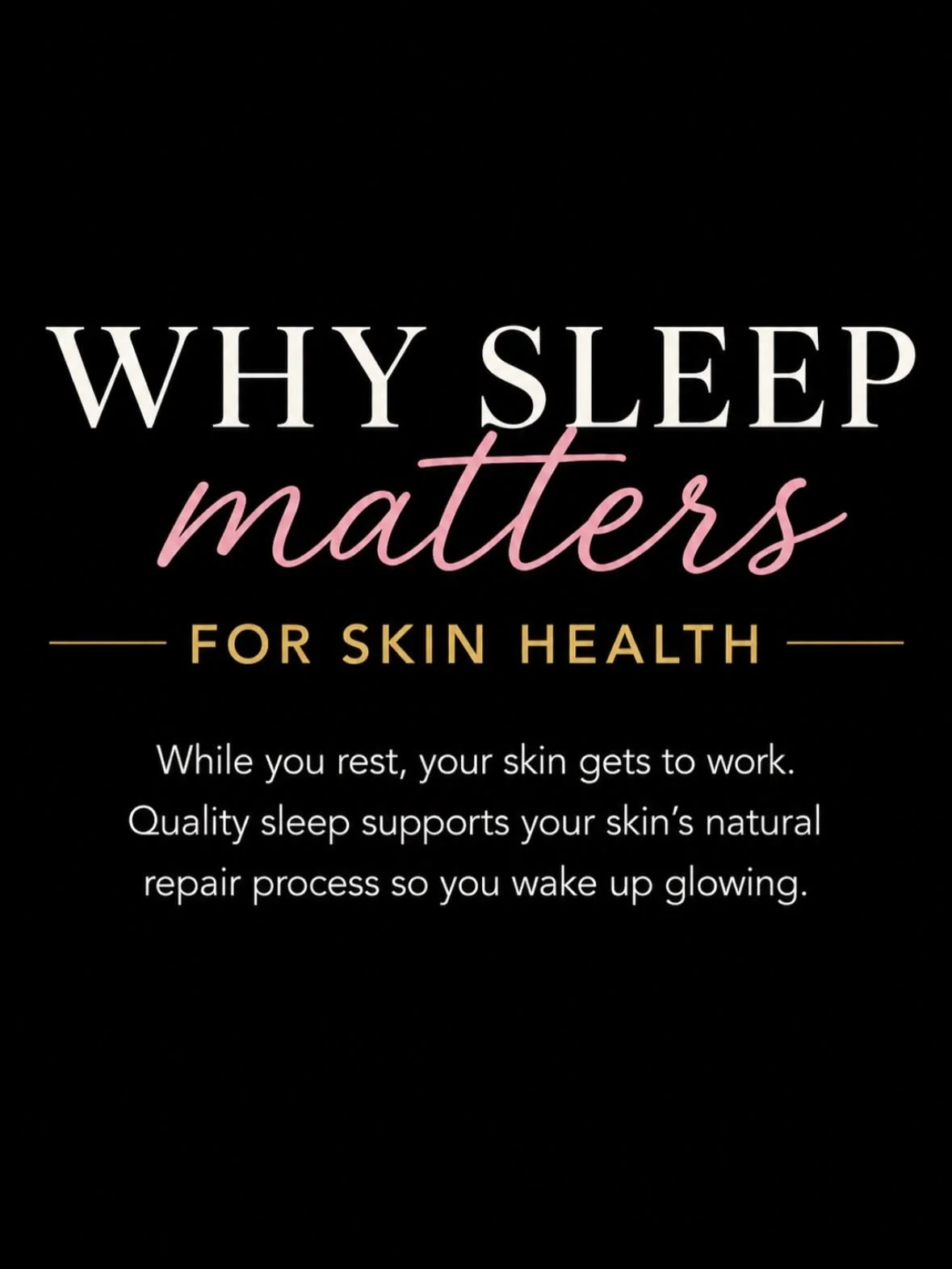 Sleep is one of the most underrated skincare products out there. 🤍

While you&rsquo;re resting, your skin is working hard to repair, restore, and renew itself.

A few reasons to make sleep part of your skincare routine:

&bull; It supports your skin