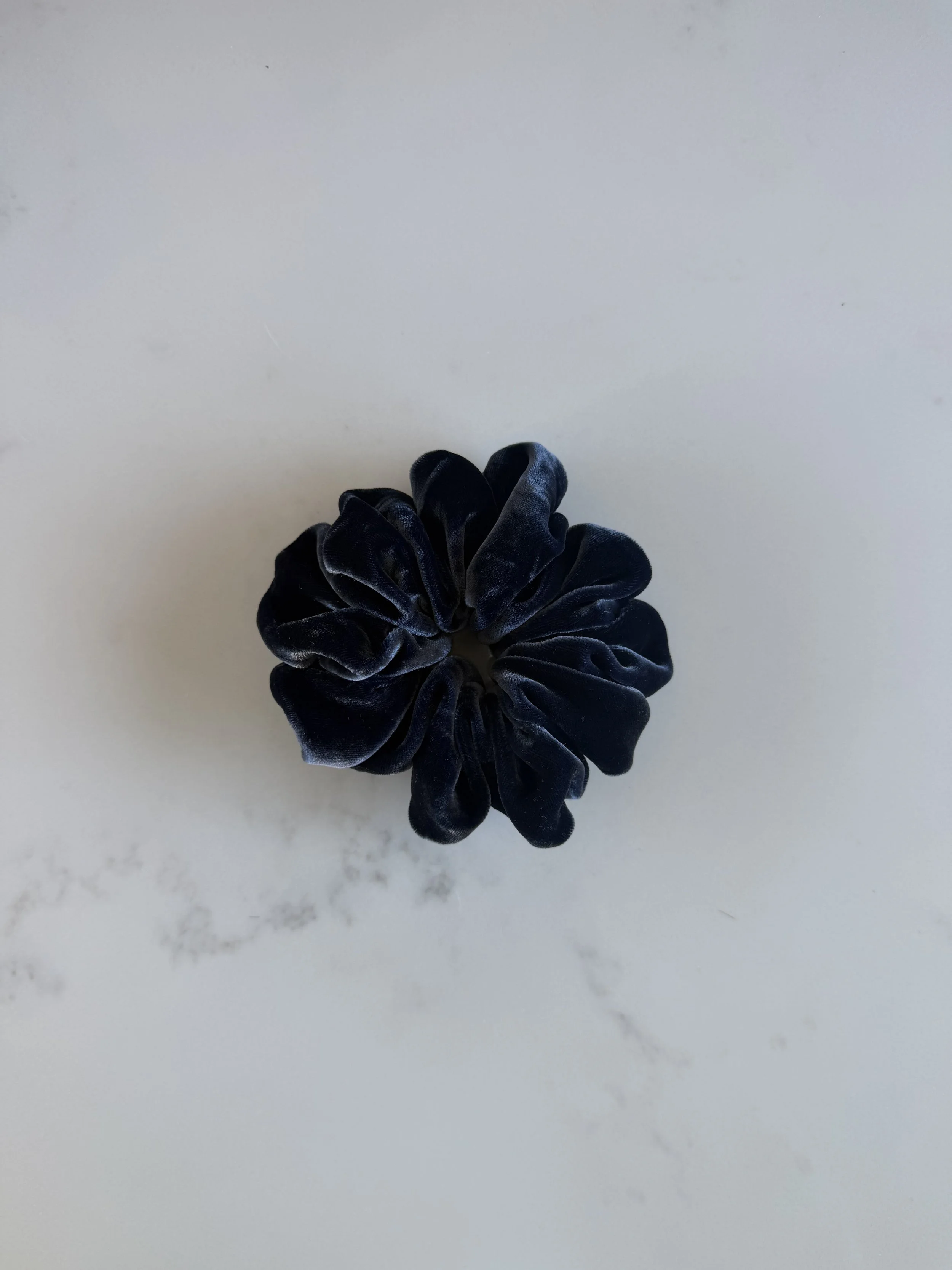 Navy Velvet Scrunchie