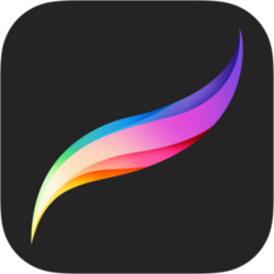 A colorful, abstract feather with rainbow gradient colors on a black background.