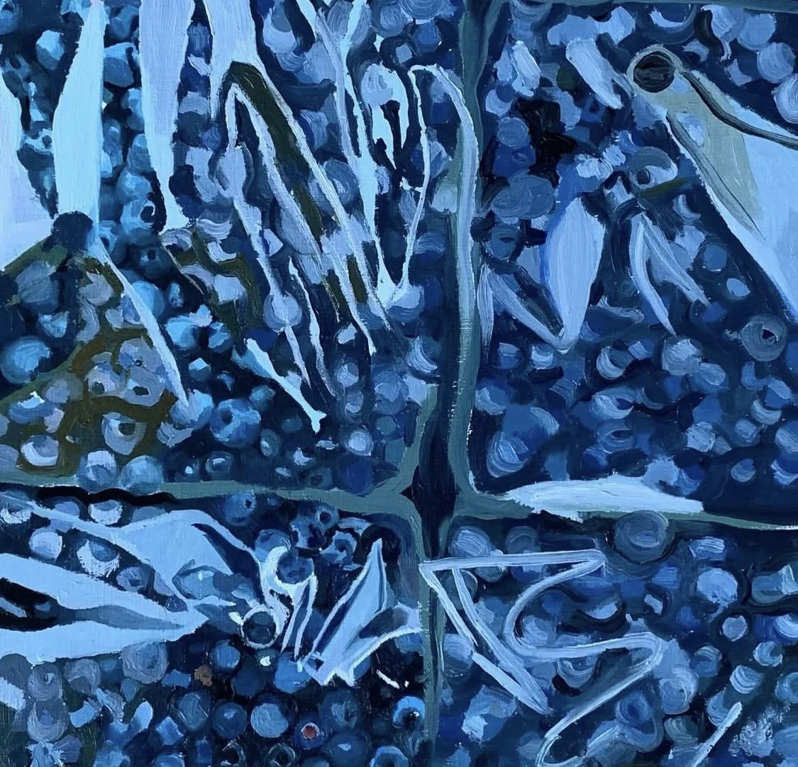 Blueberries at Beth's, 2023, Oil on canvas