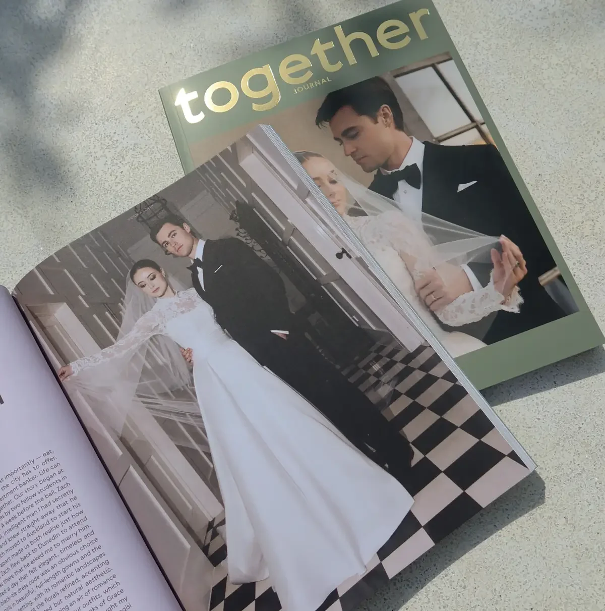 Victoria and Zach's wedding feature in Together Journal
