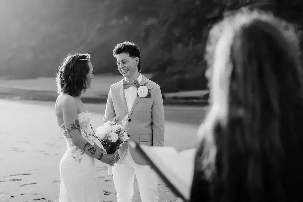 Intimate elopement ceremony with close family and friends