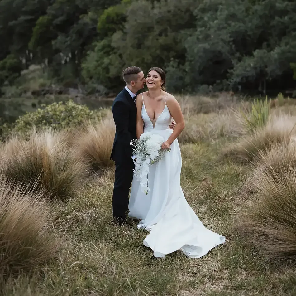 Brooke and Jono at their Goldie Estate, Waiheke Island wedding