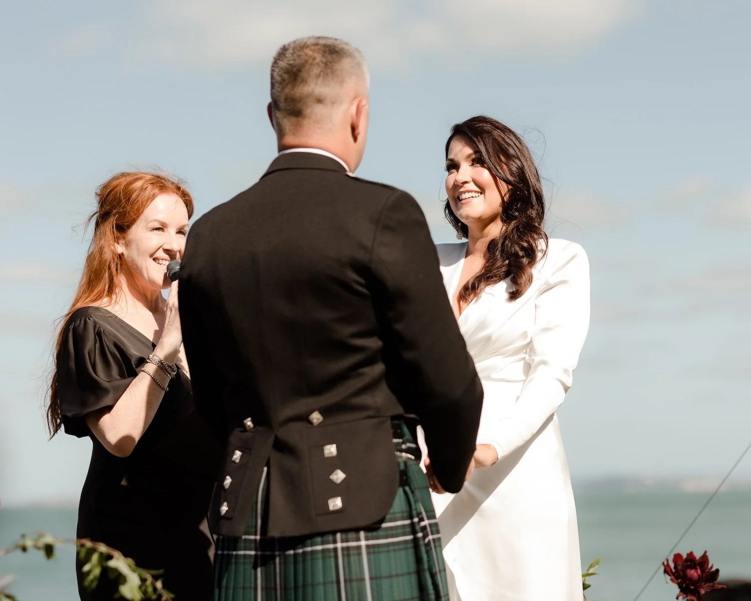   Photography -  Zanda Photography   
  Dauniika & Chris 
  PRIVATE RESIDENCE, TAKAPUNA  
 
Jaq was so wonderful for our wedding, she was a lovely calming presence and did such an amazing job of telling our love story at the ceremony.
 