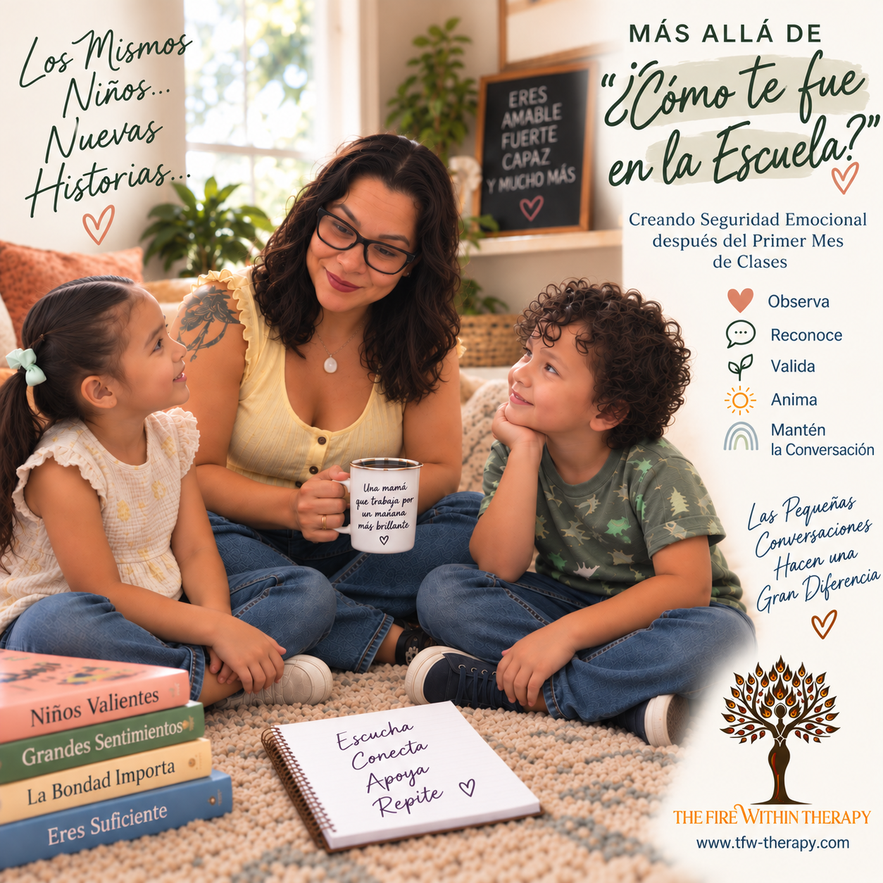 Más Allá de “¿Cómo Te Fue en la Escuela?”: Creando Seguridad Emocional Después del Primer Mes de Clases