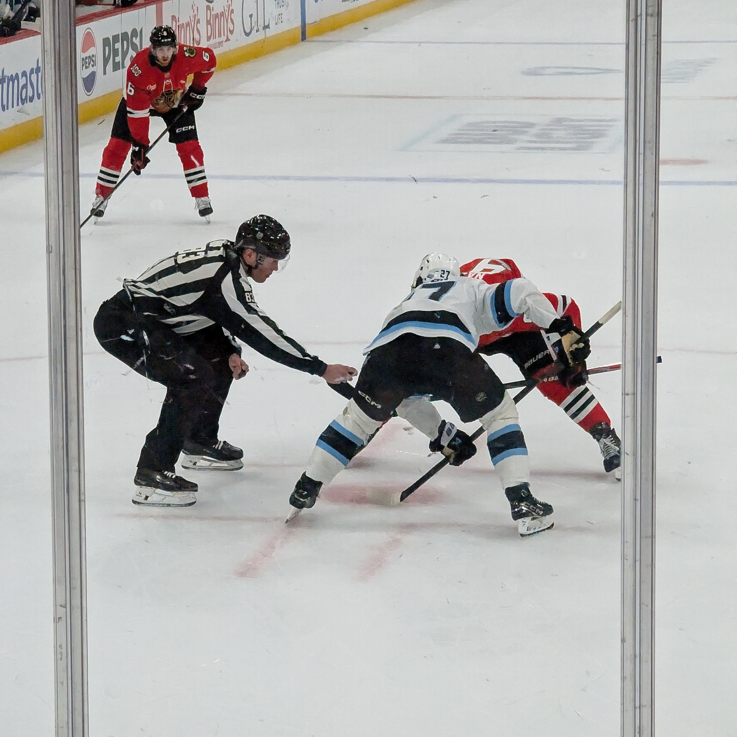 Chicago Blackhawks v. Utah Mammoth Face Off March 8, 2026
