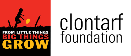 Silhouette of a child jumping on an open book with a yellow ball, against a red background, with the text 'From Little Things Big Things Grow' in bold red and yellow letters.