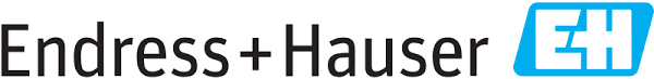 Endress + Hauser logo with blue icon and black text