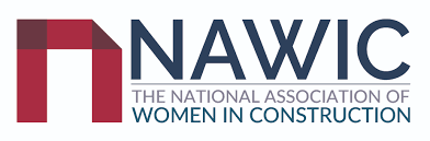 NAWIC logo with red graphic and text 'NAWIC' and 'The National Association of Women in Construction'