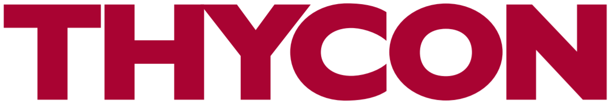 The word "THYCON" written in large, bold, maroon letters on a white background.