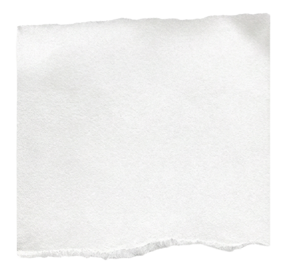 A blank, white, torn piece of paper on a black background.