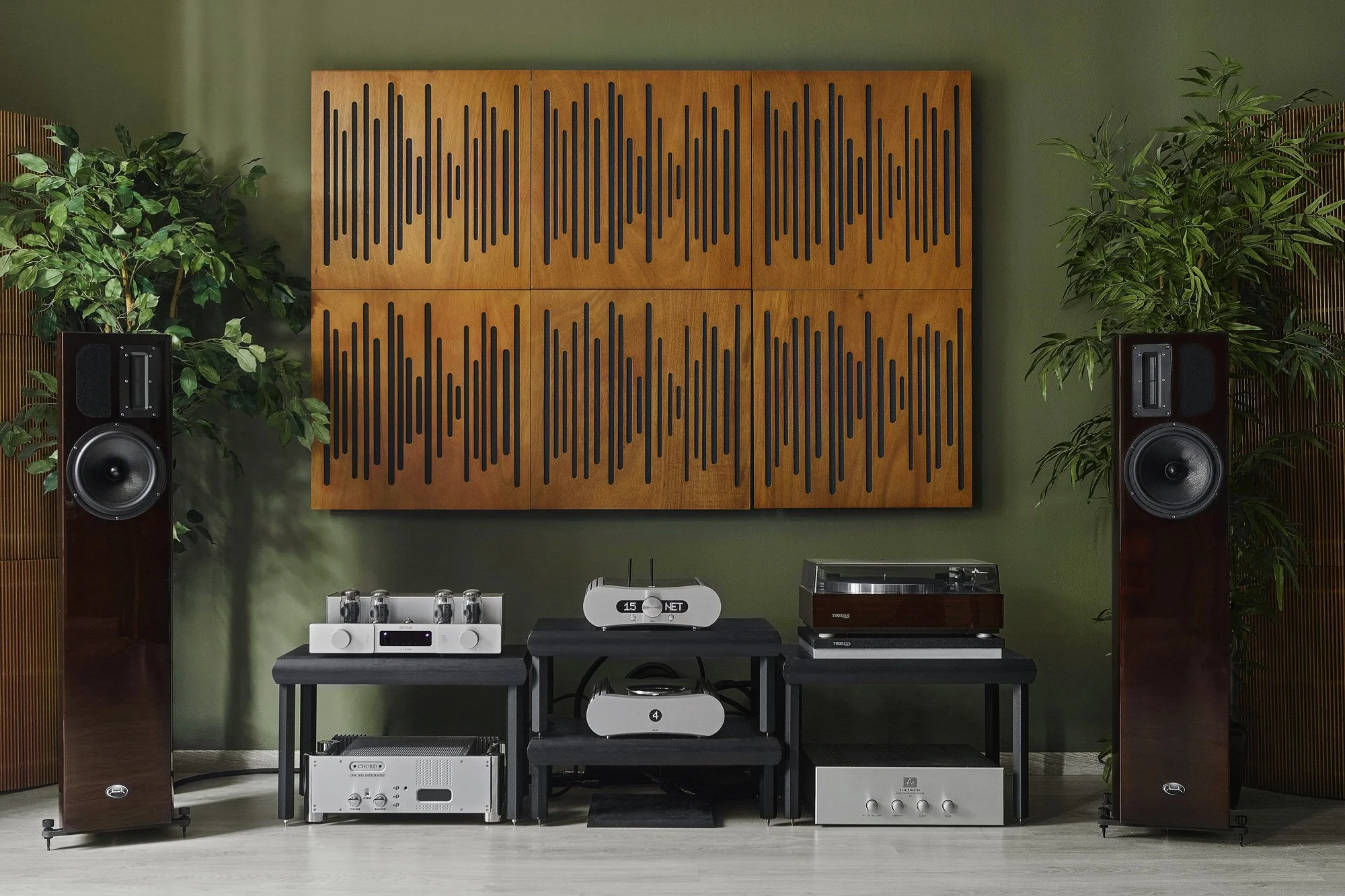 Sound Gallery Athens | High-end audio speakers and turntable setup. Commercial photography by Stavros Kostakis.