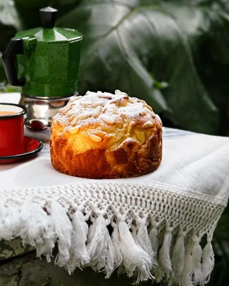 Traditional Italian cake food styling and photography by Stavros Kostakis for Gourmet Magazine archives. Editorial pastry storytelling with rustic aesthetic.