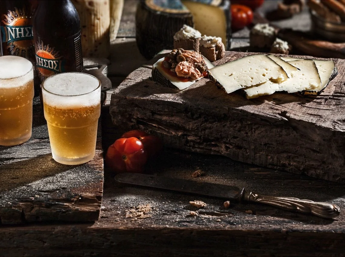 Commercial Archives Gastronomy Days | Still Life & Art Direction featuring NISSOS Beer. A study on Greek gastronomy textures and light.