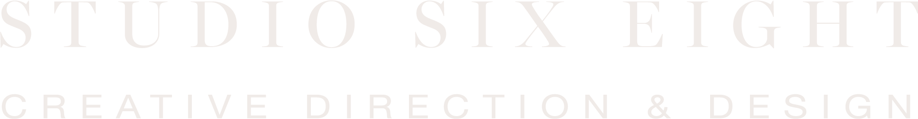 Logo of Studio Six Eight with the tagline 'Creative Direction & Design'