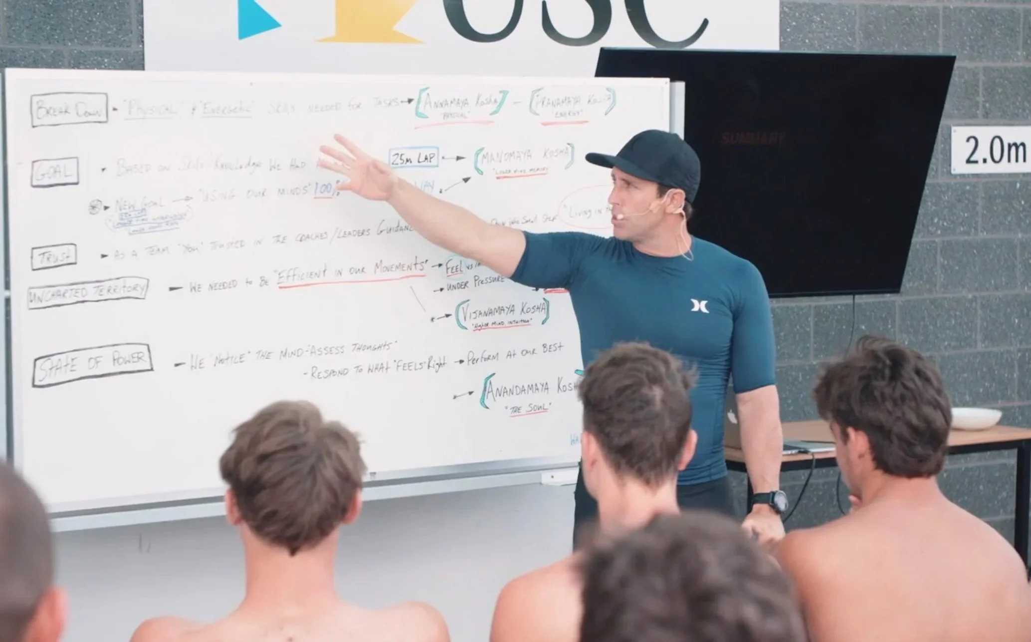 Mark Visser presenting a high-performance workshop for Melbourne Demons at the University of the Sunshine Coast's High Performance Centre