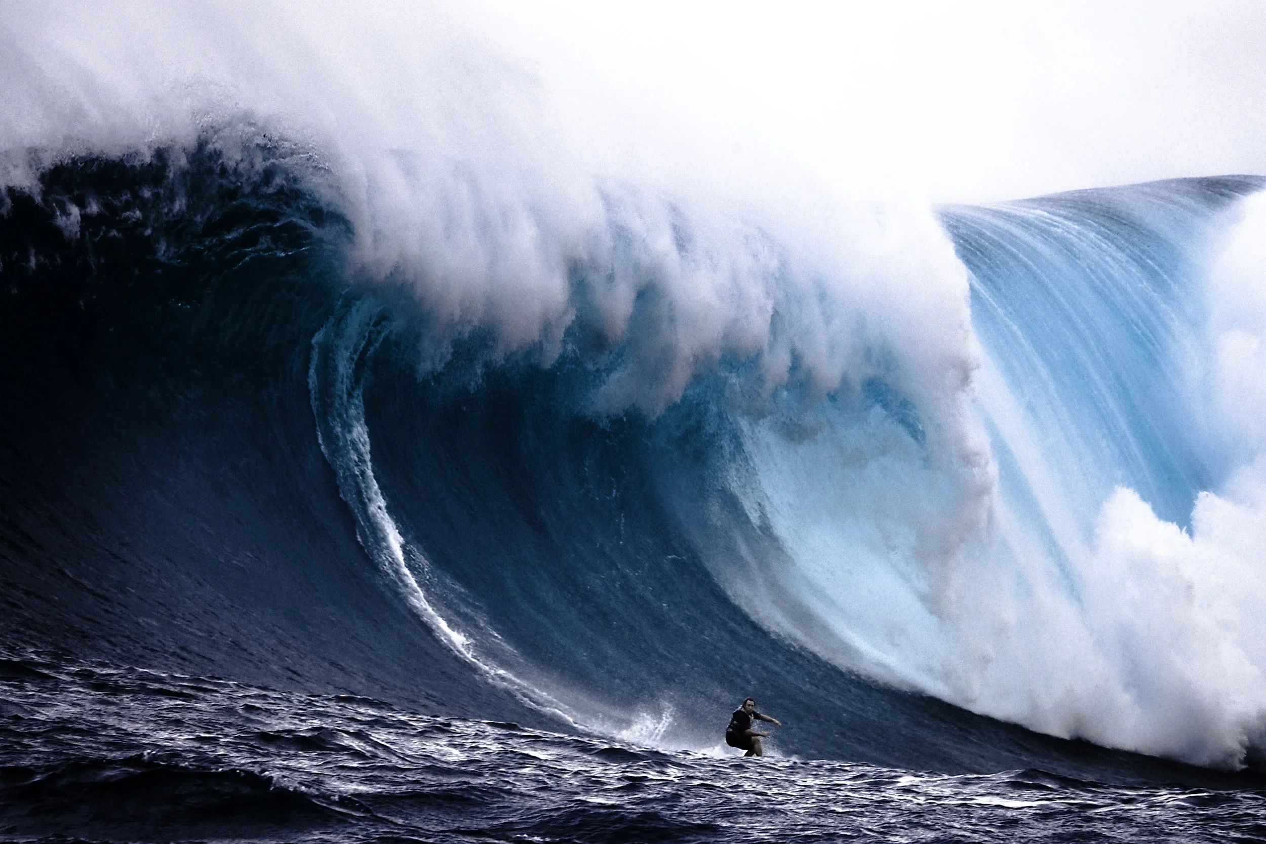 Mark Visser riding a huge wave at Jaws, Pe'ahi, Maui
