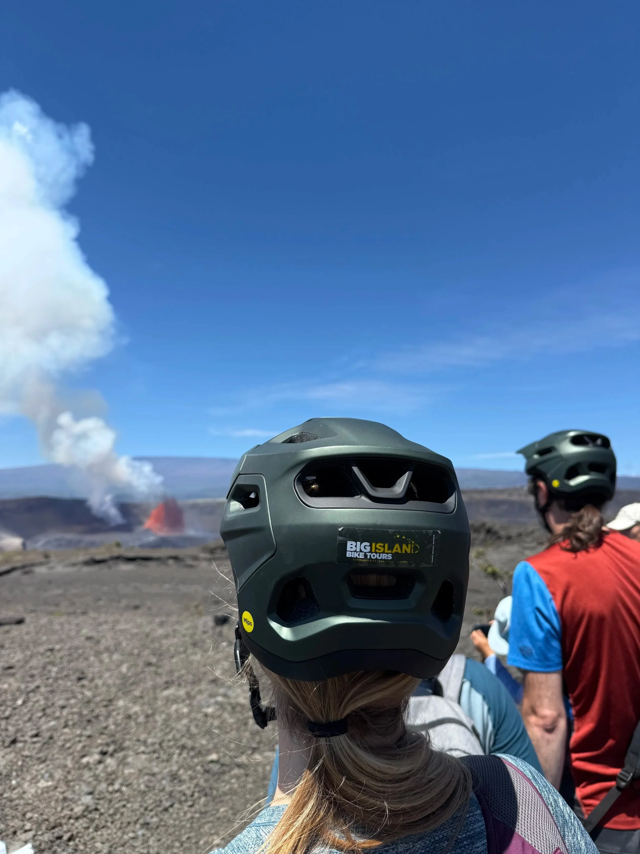 volcano erupting in hawai'i bike tour