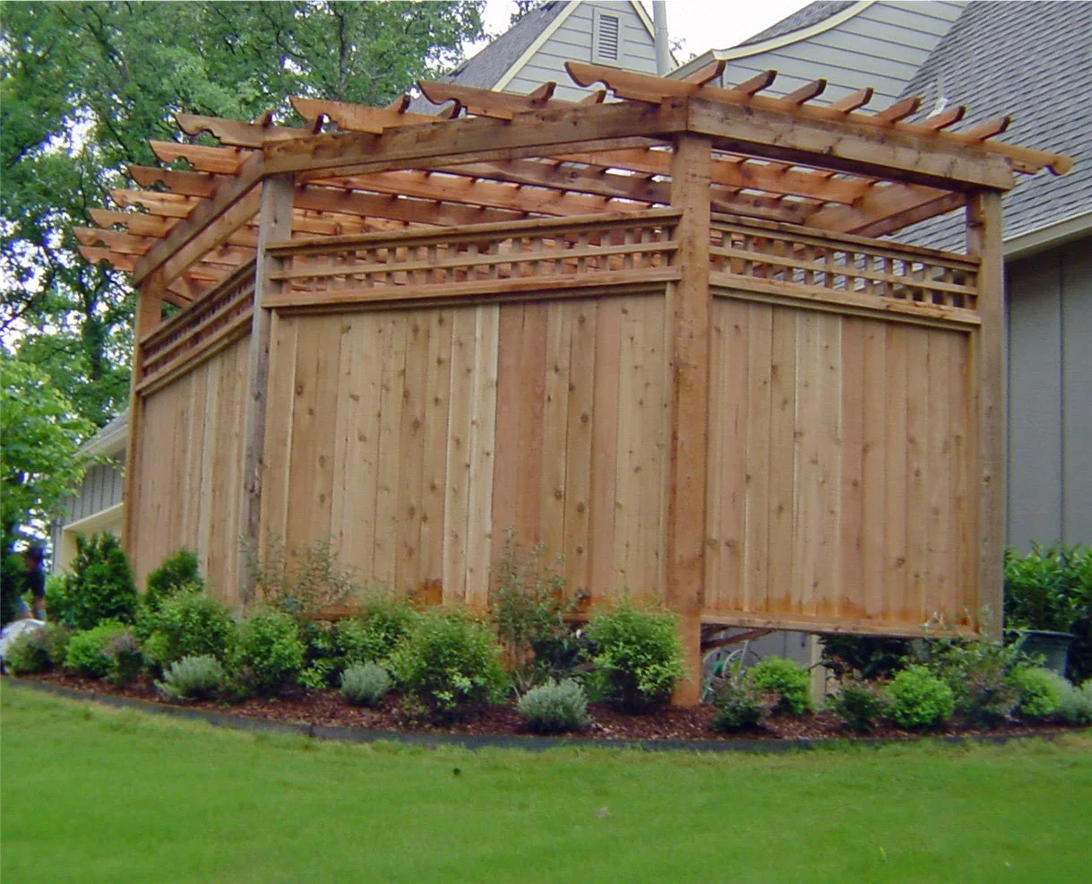 Backyard arbor in Tulsa designed as a focal point for outdoor living