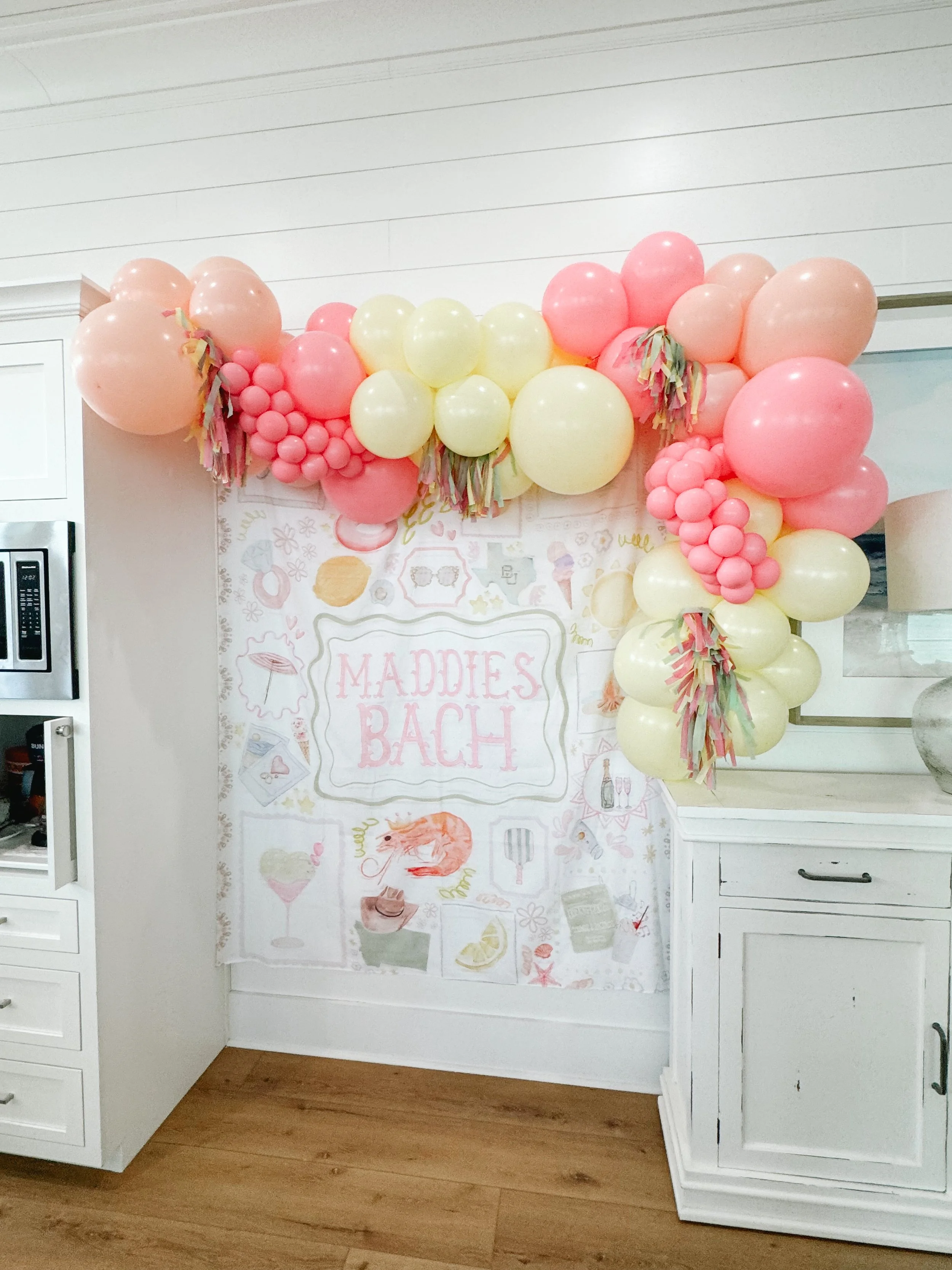 custom backdrop orange beach bachelorette