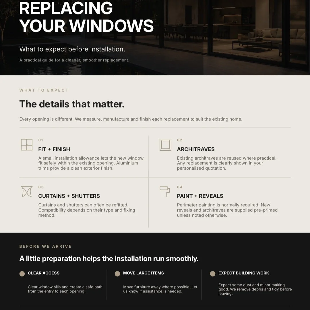 Upgrading your windows? Here&rsquo;s what to expect.
From trims and architraves to paint and finishes, we make sure every detail is considered &mdash; not just the window itself.
#VeloceDW #ArchitecturalWindows #MelbourneHomes