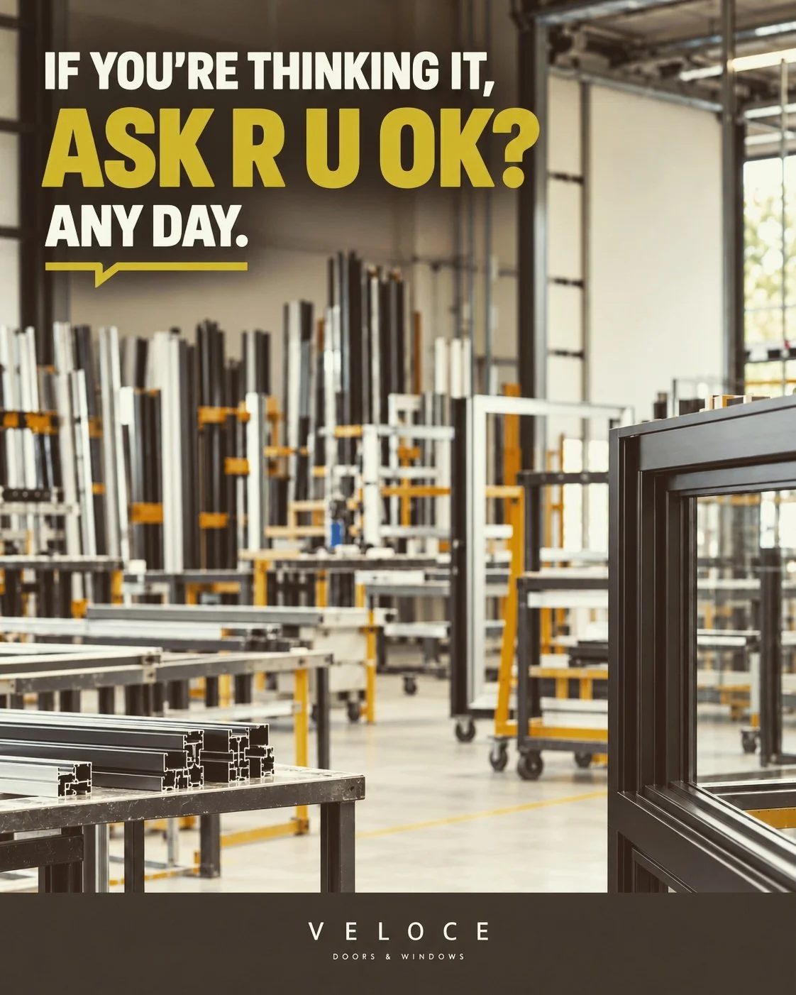 Today is R U OK?Day&mdash;but the question matters every day.

We spend our days checking measurements, drawings and finished work. Today is a reminder to check in on the people beside us, too.

If someone has been on your mind, trust that instinct. 