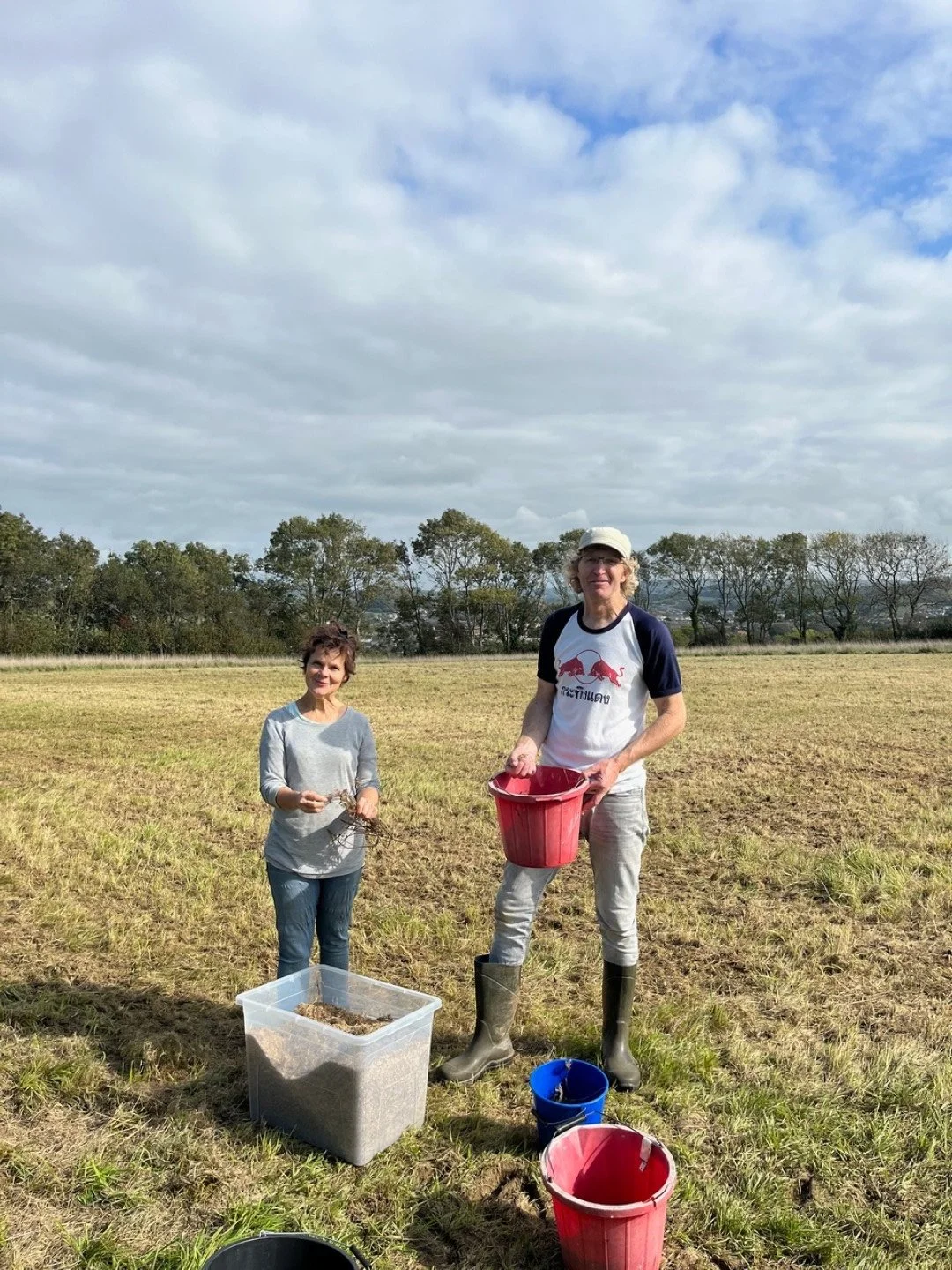 Lucy & Nick Gray sowing wildflowers