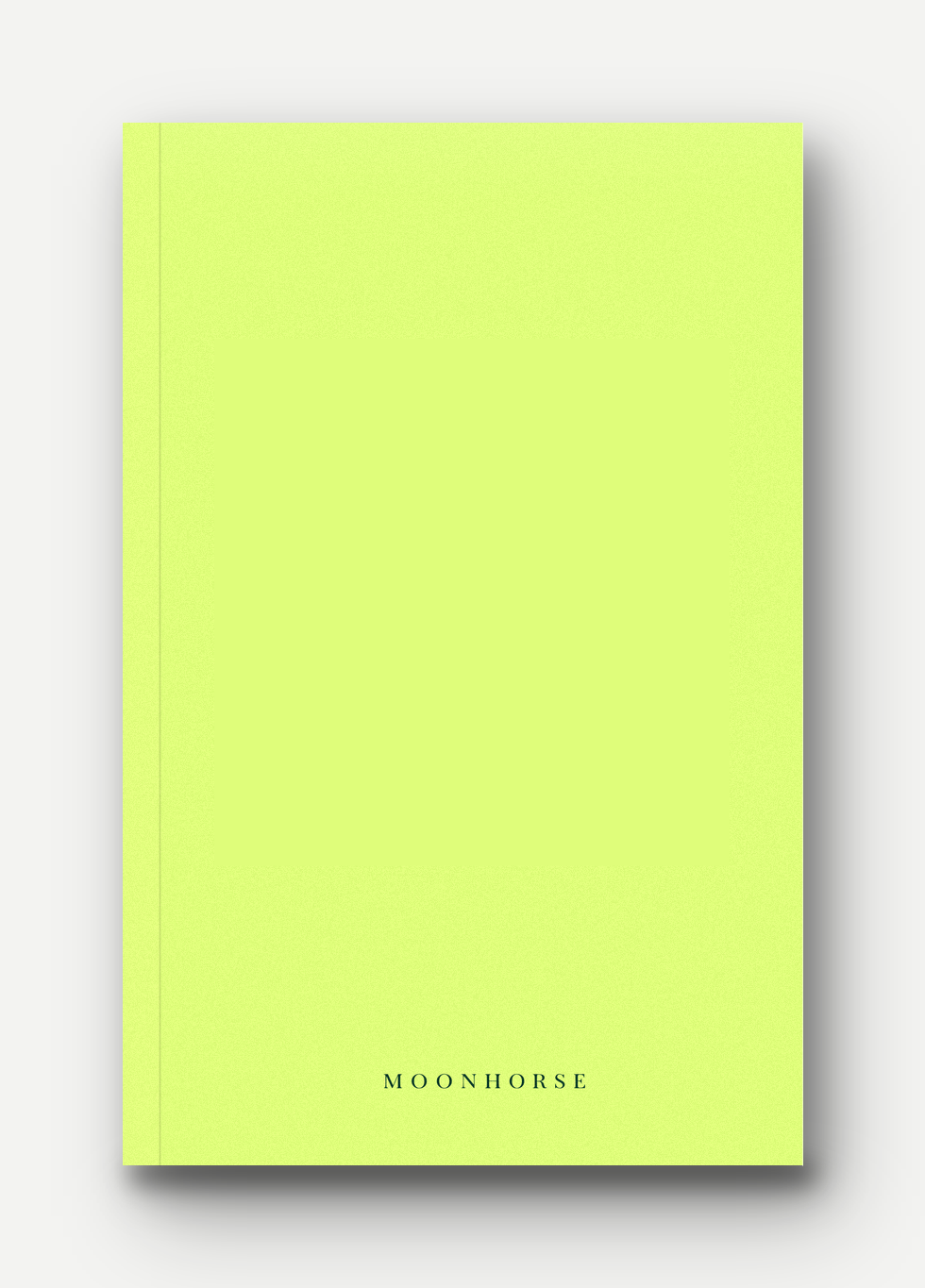 Bright yellow-green book cover with the title 'MOONHORSE' at the bottom.