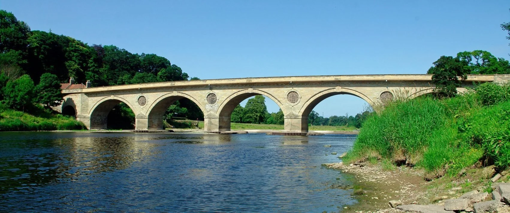 The Scotland and England border bridge on the River Tweed at Coldstream