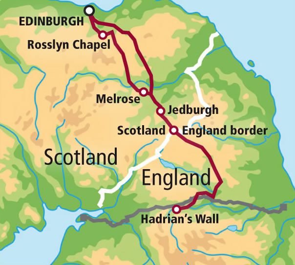 Rosslyn Chapel, the Borders and Hadrian's Wall - MAP.jpg