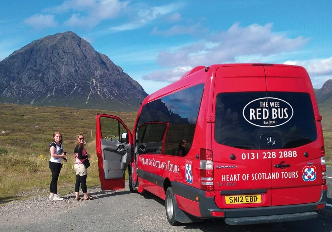 The Wee Red Bus in the Highlands