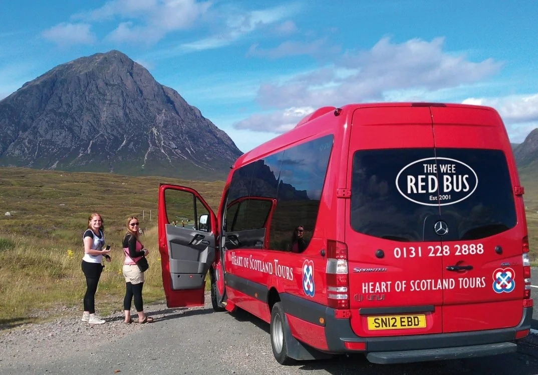 Red bus in Glencoe