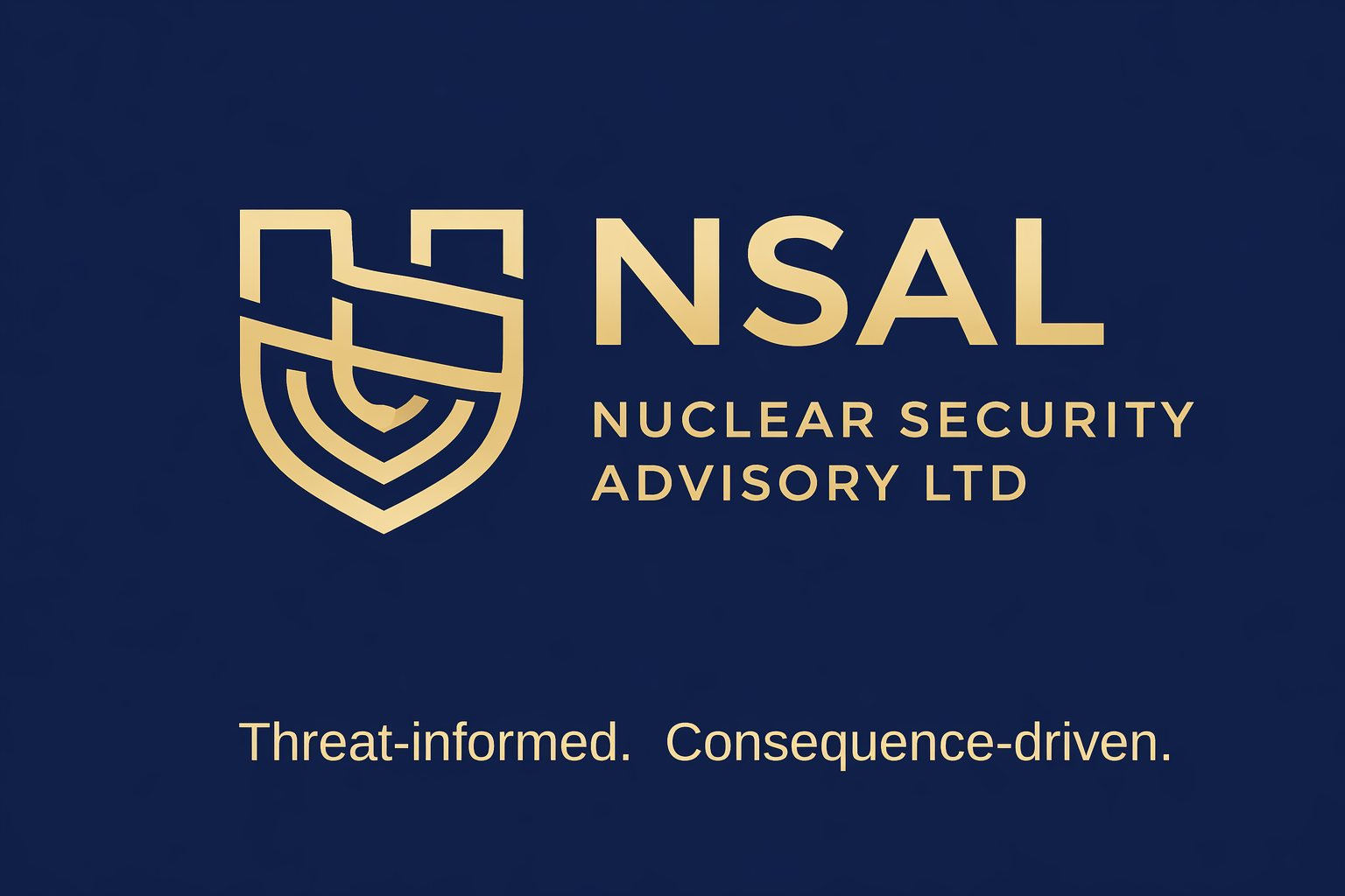 Logo of the Nuclear Security Advisory Ltd (NSAL) with the tagline 'Threat-informed. Consequence-driven.'