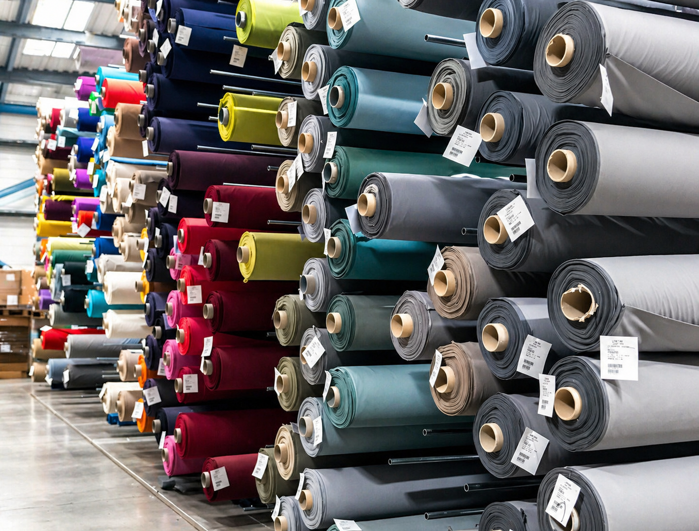 PORCUPINE RACKING SYSTEM.
To prevent fabric rolls from touching a surface or each other when being stored is almost impossible unless you have the right storage system, and with the Polymaster "Porcupine" system...you do!

This system is useful for a