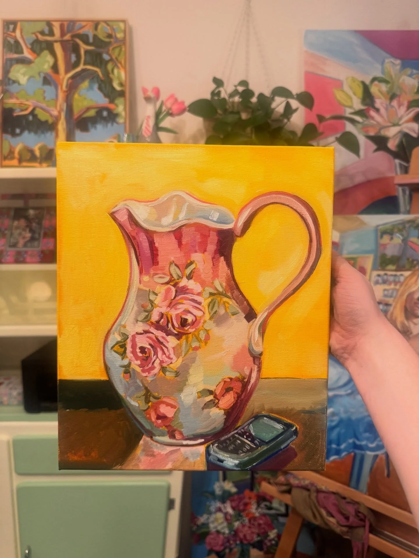 A nice way to spend the evening 

&lsquo;Before the scroll&rsquo; 
Oil on canvas