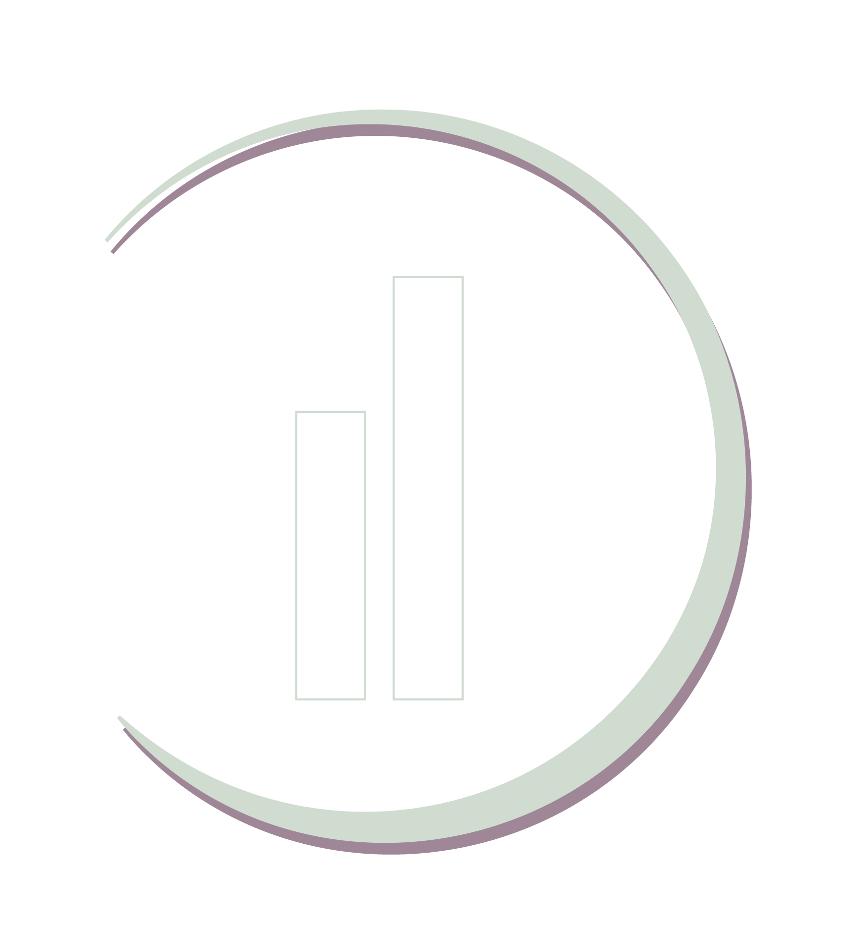 Ein schwarzer Hintergrund mit einem mondähnlichen Halbkreis, in dessen Mitte ein weißes Symbol ein Pausezeichen symbolisieren soll.