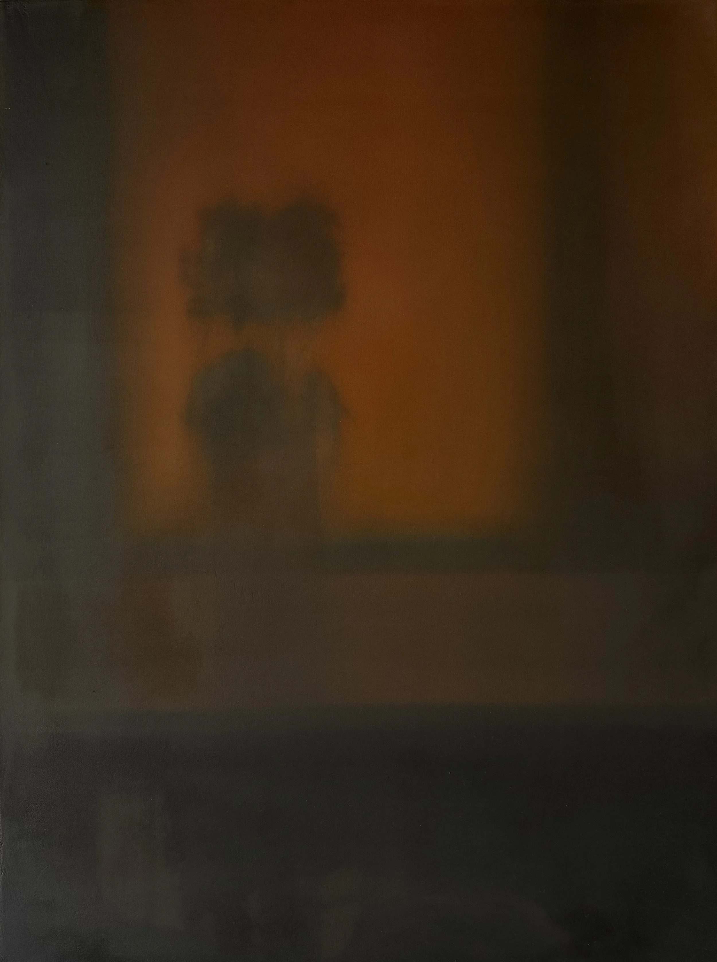 Interior (orange) 80cm x 60cm, oil on wood.