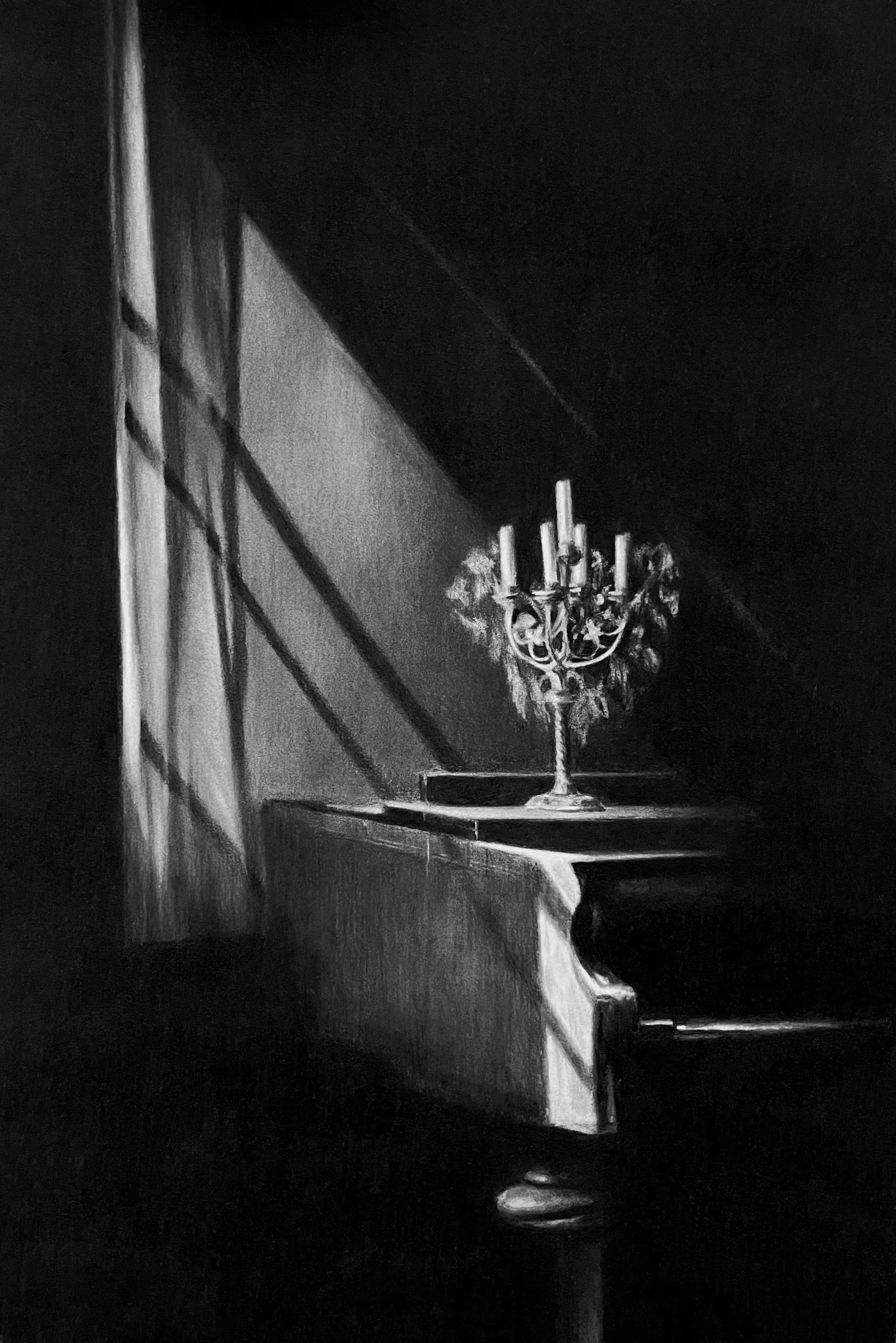 Interior, charcoal on paper, 70cm x 47cm.