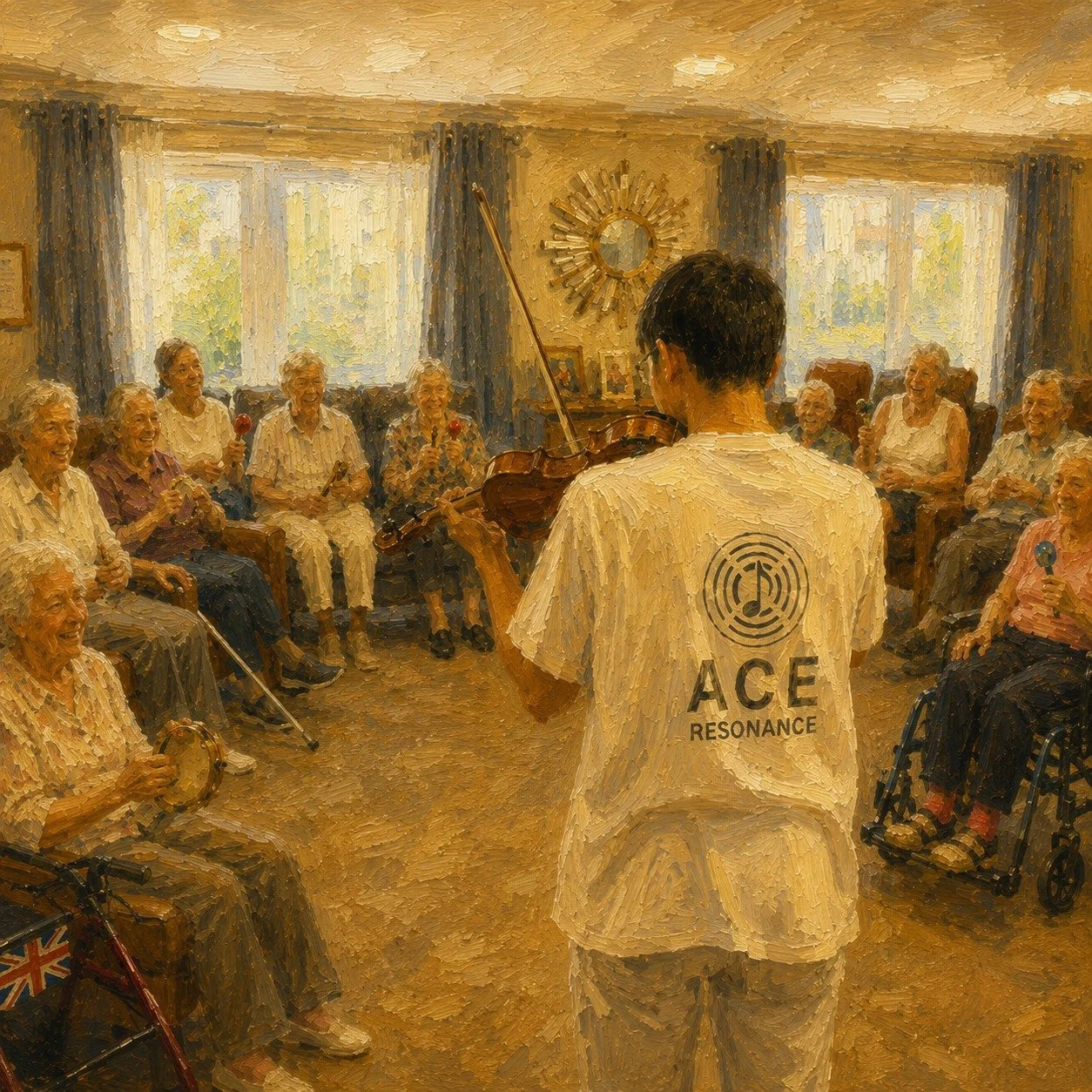 Last Wednesday at Ladden View Care Home was a truly special milestone for us&mdash;it was our very first trio performance as ACE Resonance! 🎶🎹🎻🥁
We couldn't have asked for a more magical debut. The energy in the room was incredible. Almost everyo