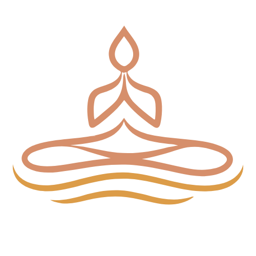 Illustration of a lit candle shaped like a religious figure in a praying position, with three ripples below it.