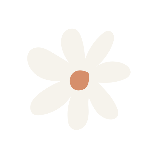 Simple illustration of a white daisy flower with a brown center.