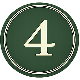 Green round sign with the number 4 in the center