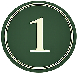 Green circular highway sign with the number 1 in white.