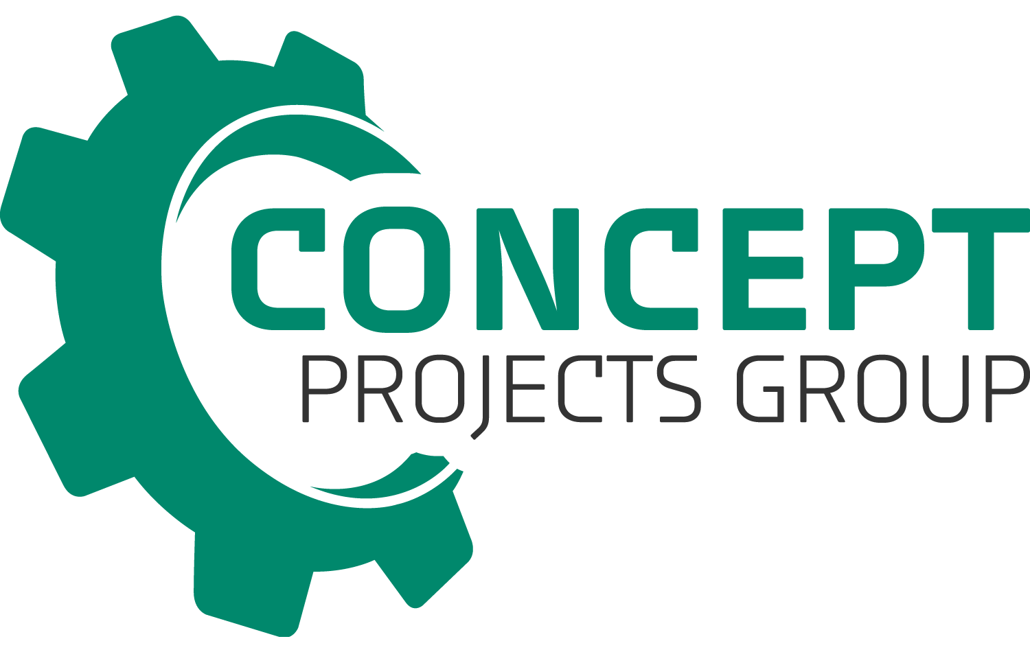 Concept Projects Group logo with a teal gear and black text.
