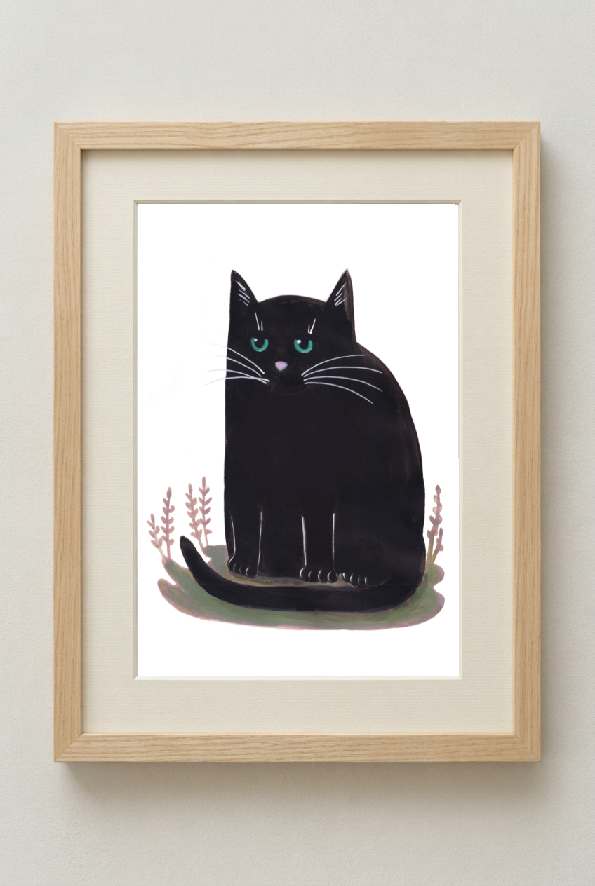 Black Cat Art Print