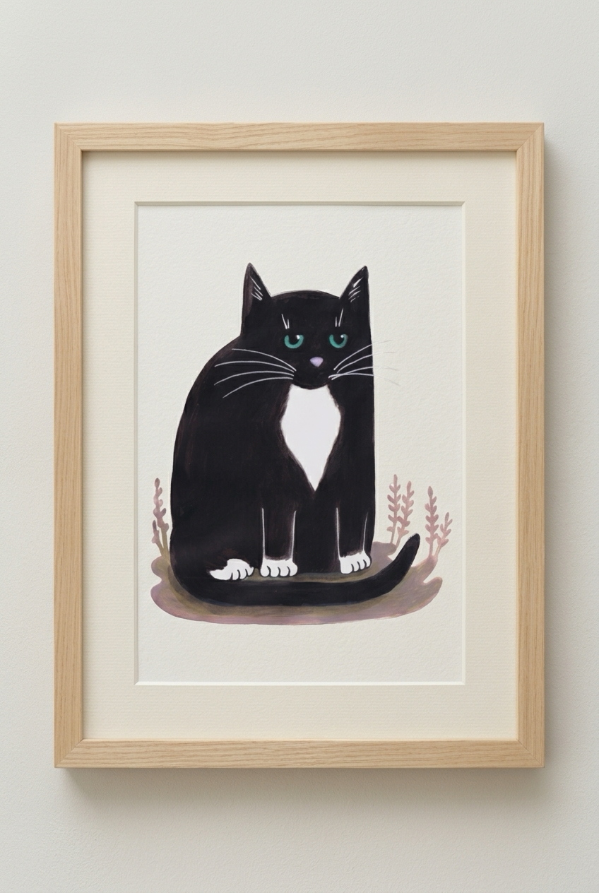 Tuxedo Cat Art Print