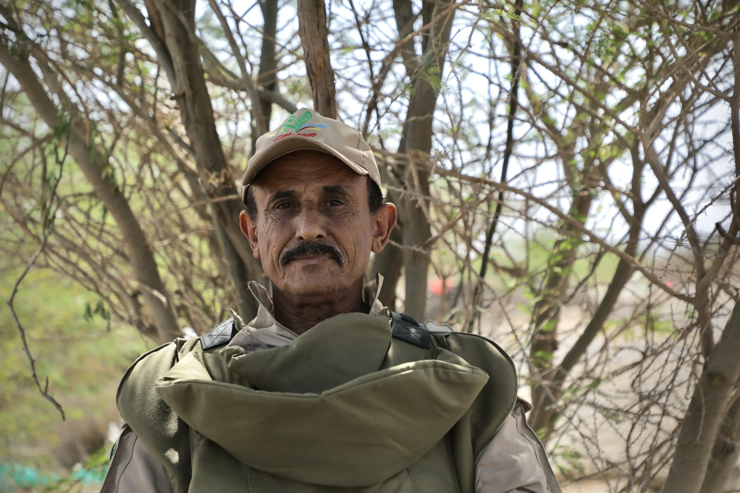 Abdullah Mohamed Shafel, team leader of Team 21, in Al Remah, near Mocha, Taiz governorate, Yemen.