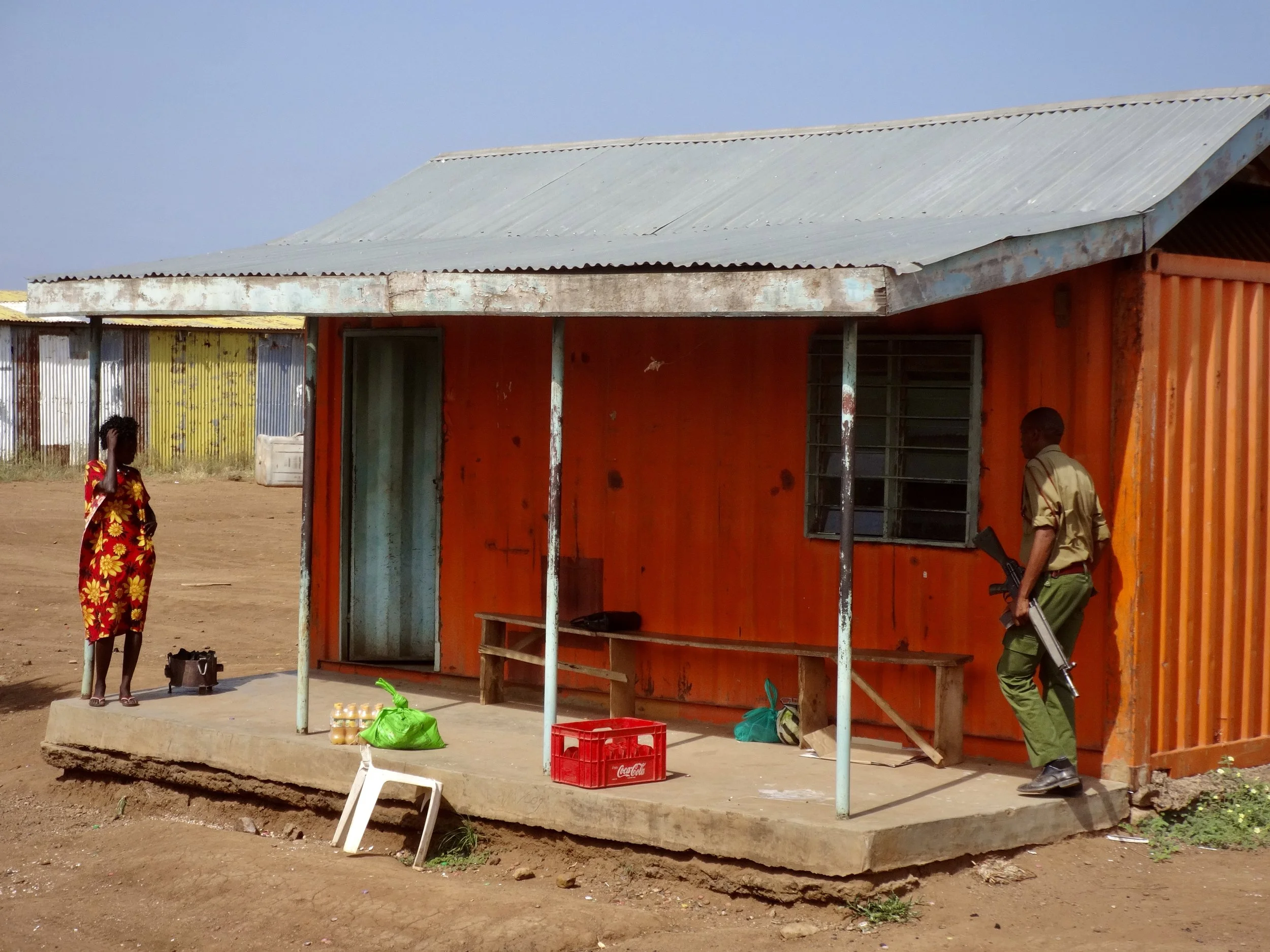 A building at the border. Facilities intended to house and process asylum seekers remained underused as many were denied entry.